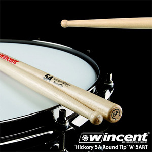 Wincent 빈센트 드럼스틱 Hickory 5A Round Tip Drum Stick (W-5ART)  뮤직메카