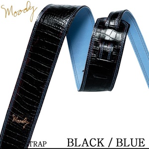 무디 기타스트랩 Faux Gator Leather-2.5&quot;-Std (Black/Blue)뮤직메카