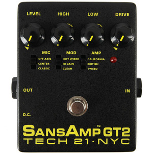 Tech21 SansAmp GT2 프리앰프/앰프시뮬레이터 기타 베이스 모두 사용 가능뮤직메카